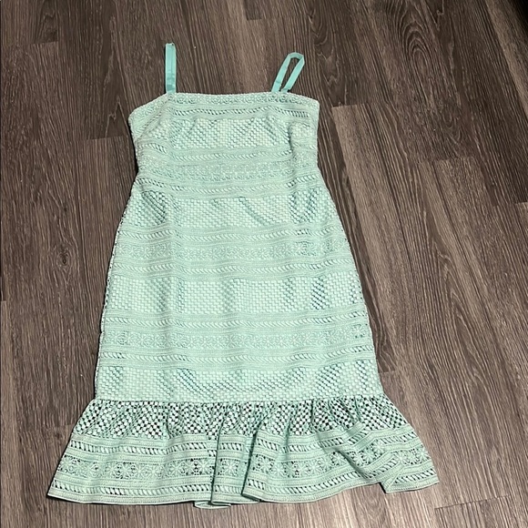 J. Crew Green Ruffled Spaghetti Strap Midi Dress - Picture 7 of 12
